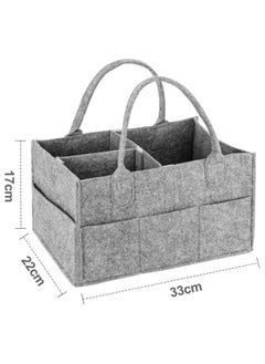 BLOOMING TIME Baby Diaper Organizer Basket Nursery Diapers Table Caddy Bag - Grey  - Image 3