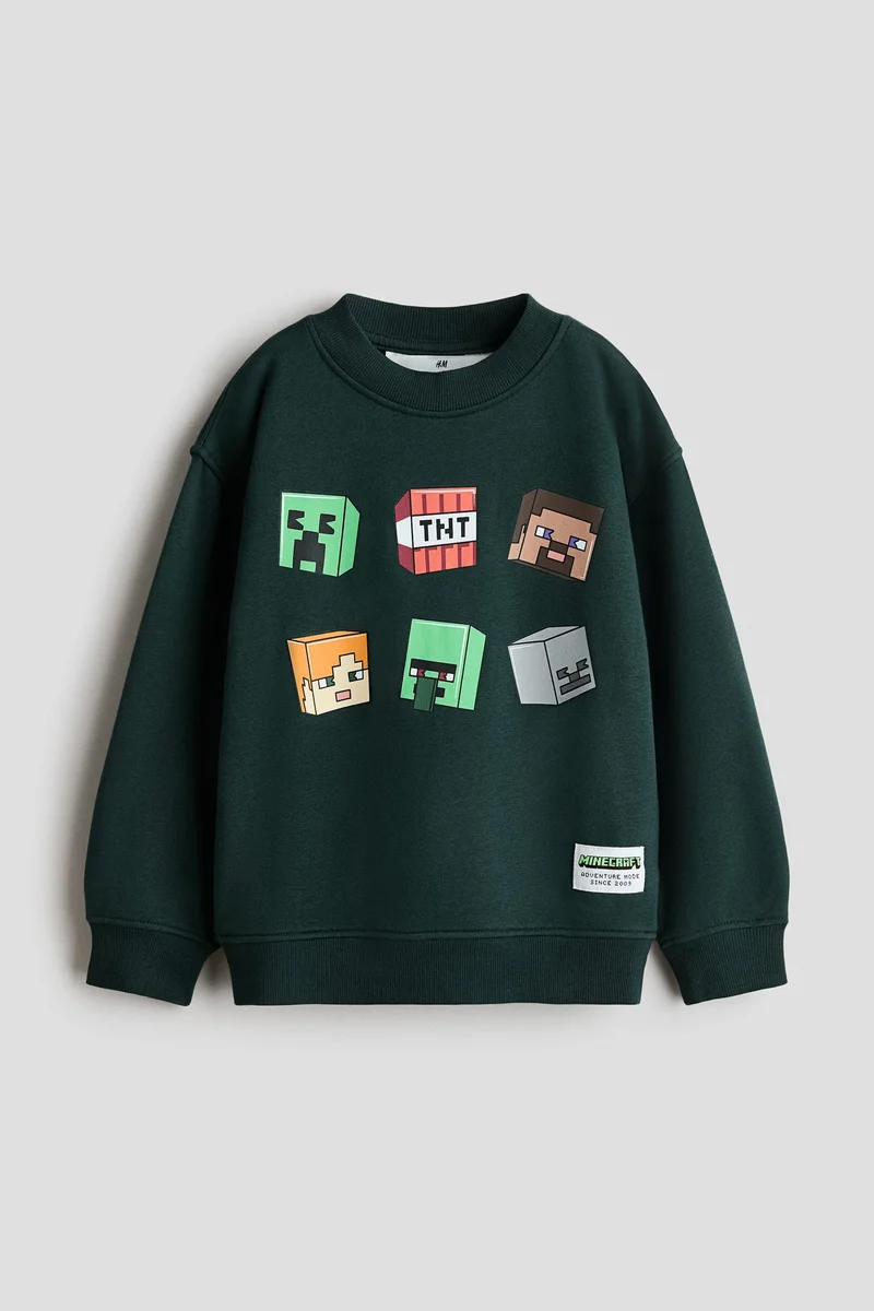 H&M Printed brushed-inside sweatshirt
