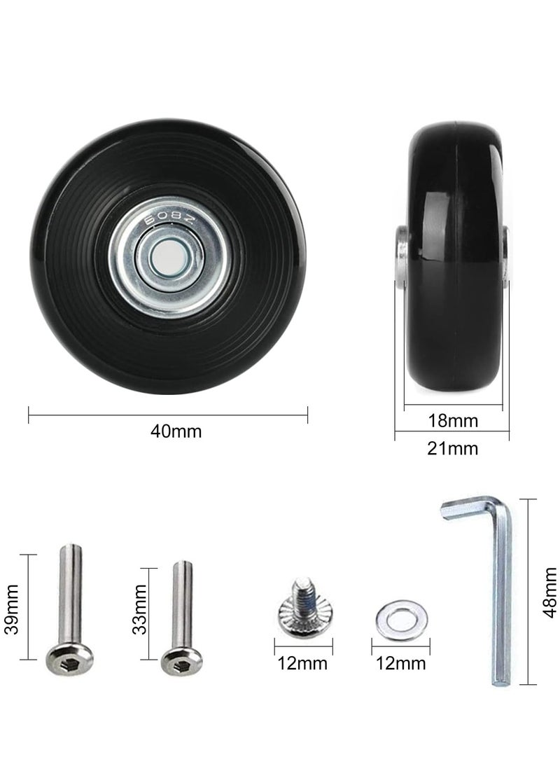 Generic 30pcs Luggage Suitcase Replacement Wheels, Rubber Swivel Caster Wheels Bearings Repair Kits with Screw Wrenches for Outdoor Travel 40x18mm  - Image 2