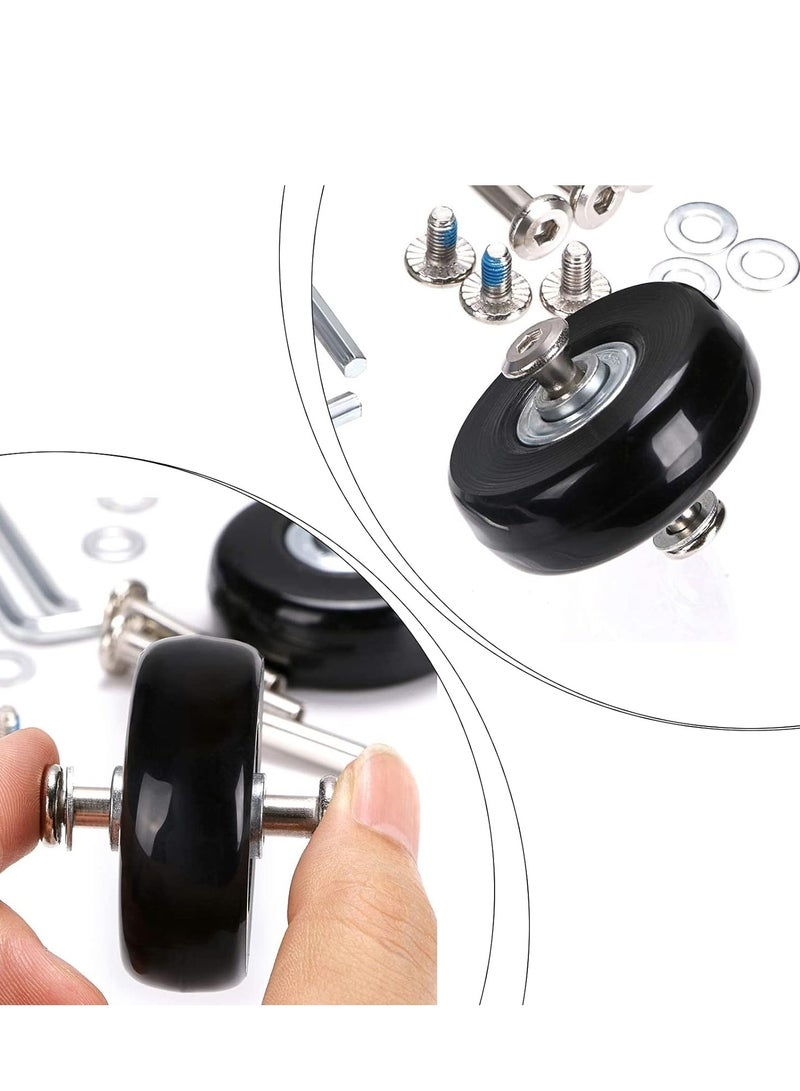 Generic 30pcs Luggage Suitcase Replacement Wheels, Rubber Swivel Caster Wheels Bearings Repair Kits with Screw Wrenches for Outdoor Travel 40x18mm  - Image 4