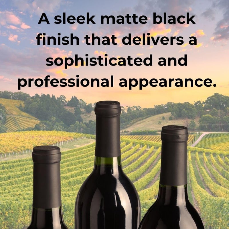 Jelinek Cork Group Jelinek Cork Shrink Caps for Wine Bottles - Matte Black 50 Count - 31 x 60 mm - Image 3