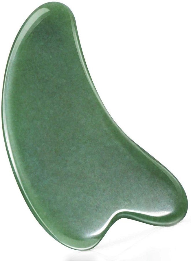 HEALIT Pinkcity Creation No Power Required Natural Gua Sha Jade Stone Board Scraping Massage Tools for Facial Skincare, for SPA Acupuncture Therapy Trigger Point Treatment, Green - Image 1