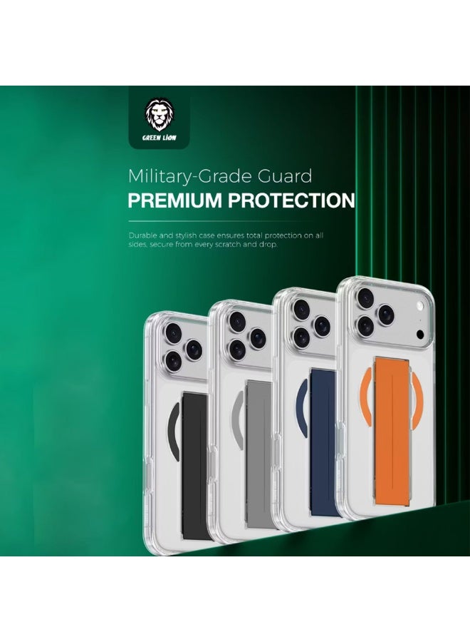 GREEN LION MagSafe Grip Case for iPhone 17 Pro Max, Anti-Scratch, Camera Protection, Screen Protection, Anti-Yellowing Clarity, Comfortable Grip, Military-Grade Guard - Silver Titanium - Image 4
