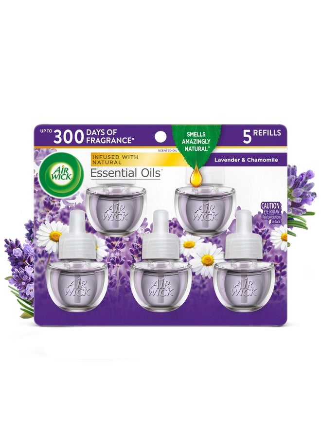 Air Wick Air Wick Plug in Scented Oil Refill, 5ct, Lavender and Chamomile, Essential Oils, Air Freshener  - Image 1