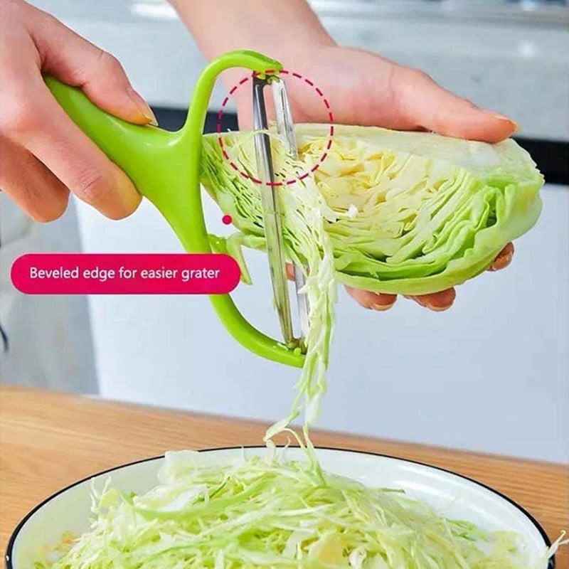 Wentoenapp Green Cabbage Shredder, Vegetable Cutter Cabbage Slicer, Stainless Steel Fruit Vegetable Potato Peeler Cabbage Graters Kitchen Must Have for Home Restaurants, Peelers (18 x 12cm) - Image 4