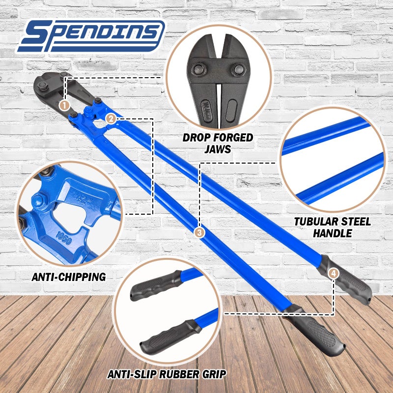 SPENDINS 42 IN Bolt Cutter with Drop Forged CRV Alloy Steel Blades,with Ergonomic Handle,Heavy Duty Metal Cutter for Rebars, Chains, Locks, Wires, Bolts, Fence. - Image 3