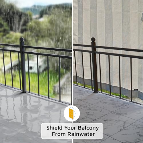 HIPPO Outdoor Balcony Sun, UV & Dust Protection Curtain HDPE Light Filtering 160 GSM Tab-Top Loop with Decorative Button Curtains for Home, Garden, Varanda, Hotel (Sand-White, 3FTX4.5FT, 2 PC) - Image 3