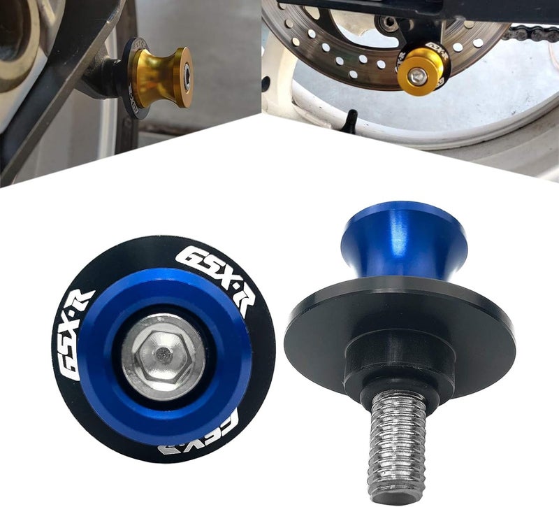 YIMOTO 8MM M8 X 1.5 Motorcycle Swing arm Sliders Spools CNC Aluninum Swing Arm Stand Screws 2PCS for Suzuki GSX-R 600 GSX-R 750 GSX-R 1000 (Blue) - Image 1
