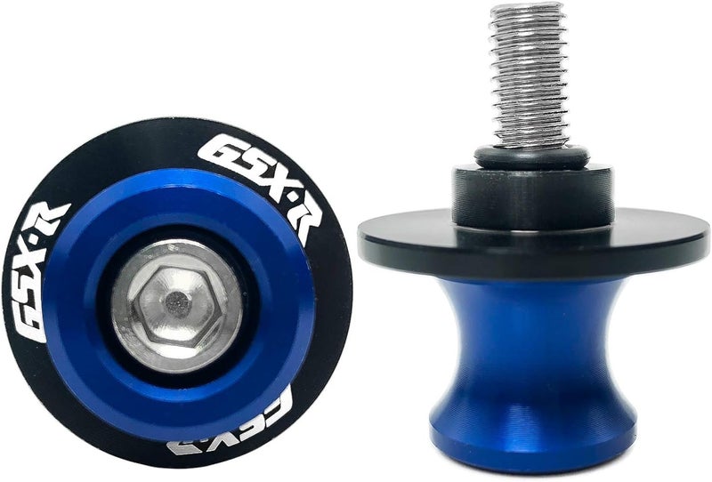 YIMOTO 8MM M8 X 1.5 Motorcycle Swing arm Sliders Spools CNC Aluninum Swing Arm Stand Screws 2PCS for Suzuki GSX-R 600 GSX-R 750 GSX-R 1000 (Blue) - Image 2