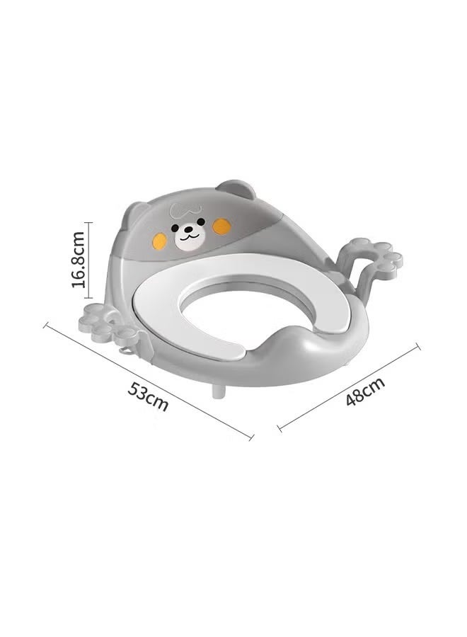 Berma Baby مقعد مرحاض لتدريب الأطفال على استخدام المرحاض مع مقابض مبطنة ناعمة، مجموعة راقية، تصميم مزدوج مضاد للانزلاق وواقي من الرذاذ للأولاد والبنات - Image 2