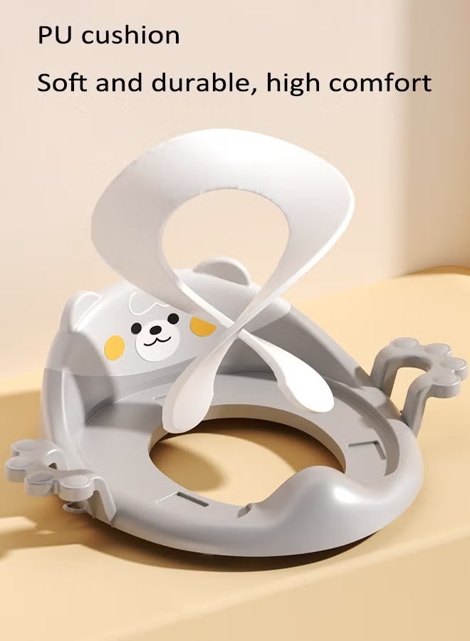 Berma Baby مقعد مرحاض لتدريب الأطفال على استخدام المرحاض مع مقابض مبطنة ناعمة، مجموعة راقية، تصميم مزدوج مضاد للانزلاق وواقي من الرذاذ للأولاد والبنات - Image 3