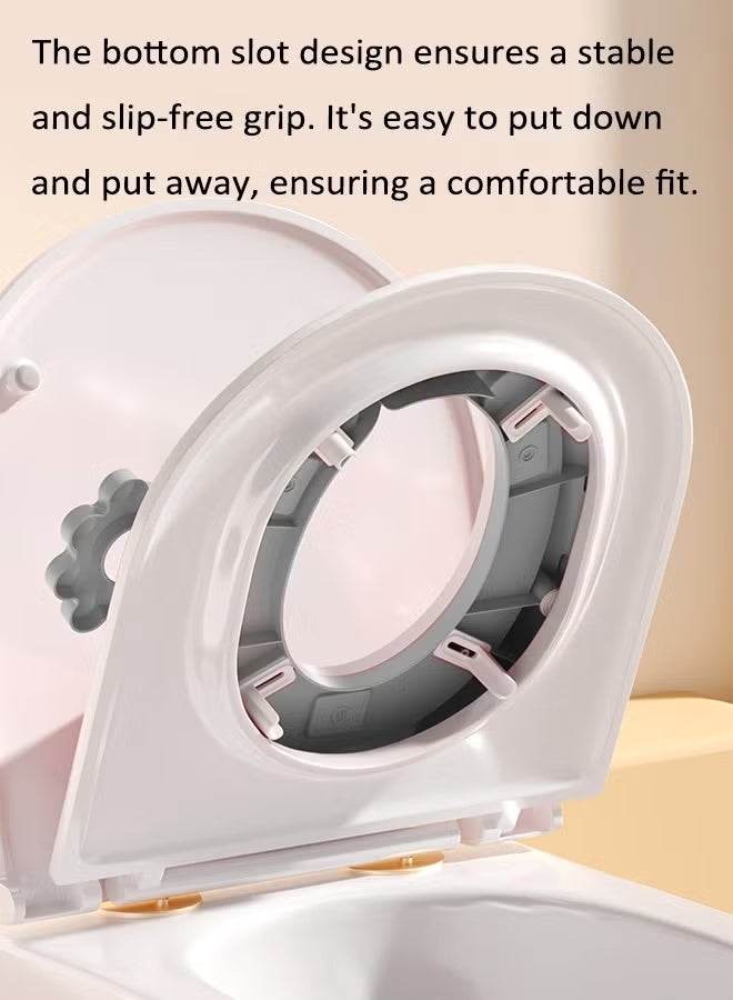 Berma Baby مقعد مرحاض لتدريب الأطفال على استخدام المرحاض مع مقابض مبطنة ناعمة، مجموعة راقية، تصميم مزدوج مضاد للانزلاق وواقي من الرذاذ للأولاد والبنات - Image 4