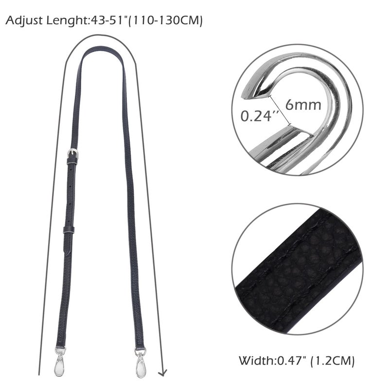 ليف أب حزام محفظة من الجلد الطبيعي بديل لحقائب اليد عبر الجسم (2 # أبازيم سوداء وفضية) - Image 4