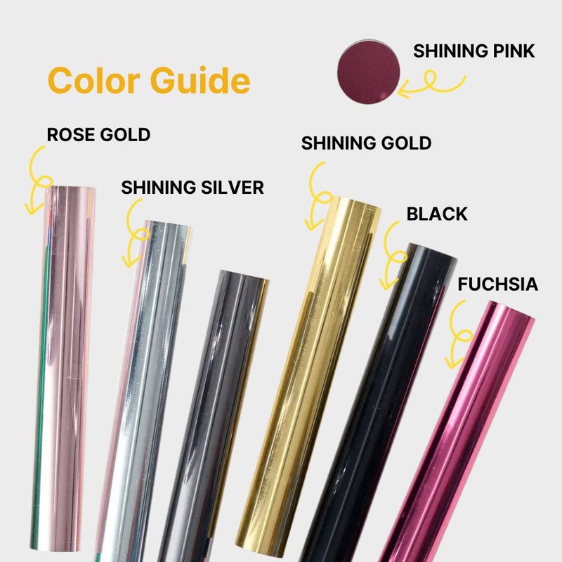 UNITRADE® Metallic Shining Gold Heat Transfer Vinyl Roll / Compatible with Cricut, Silhouette, Professional Cutters / CPSIA Certified / Made in Korea - Image 2