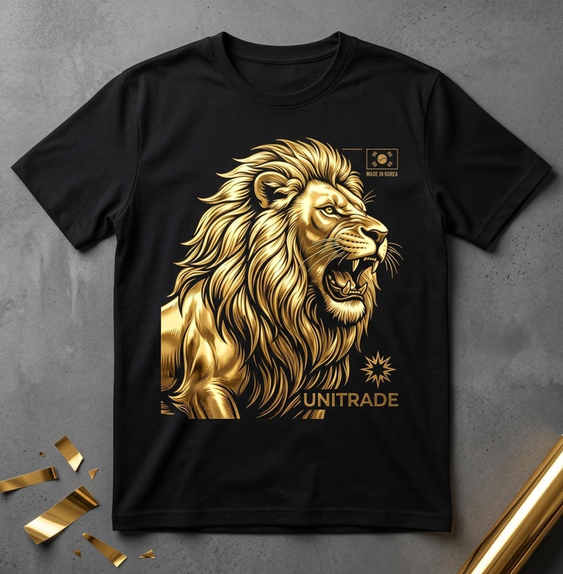 UNITRADE® Metallic Shining Gold Heat Transfer Vinyl Roll / Compatible with Cricut, Silhouette, Professional Cutters / CPSIA Certified / Made in Korea - Image 3