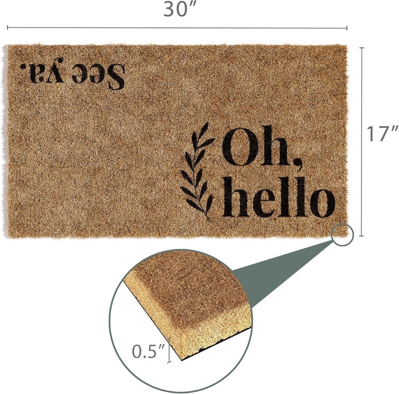 BARNYARD DESIGNS ‘Oh Hello, See Ya’ Doormat, Indoor/Outdoor Non-Slip Rug, Front Door Welcome Mat for Outside Porch Entrance, Home Entryway Farmhouse Decor, 30" x 17” - Image 3
