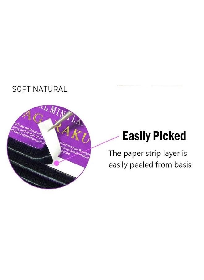 NAGARAKU - Digital Shoppy 16 Rows Faux Mink Individual Natural Soft Eyelashes For Professionals With Length 12 Mm Thickness 0.12Mm (Curl C) - Image 1
