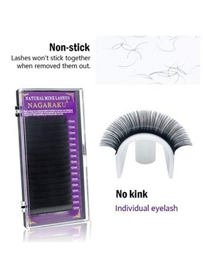NAGARAKU - Digital Shoppy 16 Rows Faux Mink Individual Natural Soft Eyelashes For Professionals With Length 12 Mm Thickness 0.12Mm (Curl C) - Image 1