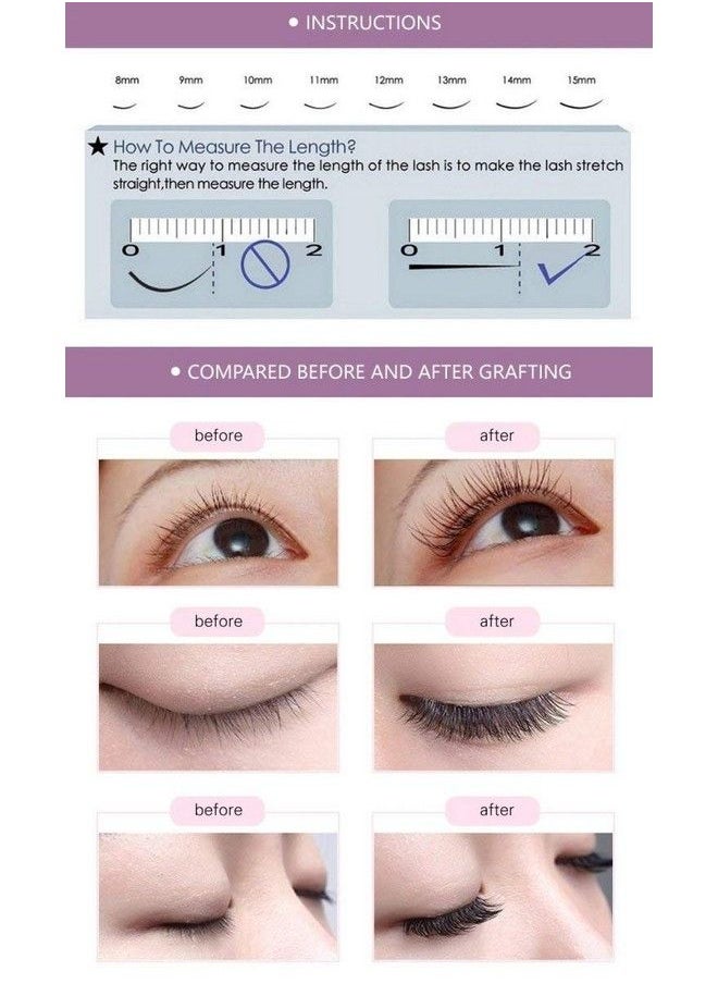 NAGARAKU - Digital Shoppy 16 Rows Faux Mink Individual Natural Soft Eyelashes For Professionals With Length 12 Mm Thickness 0.12Mm (Curl C) - Image 1