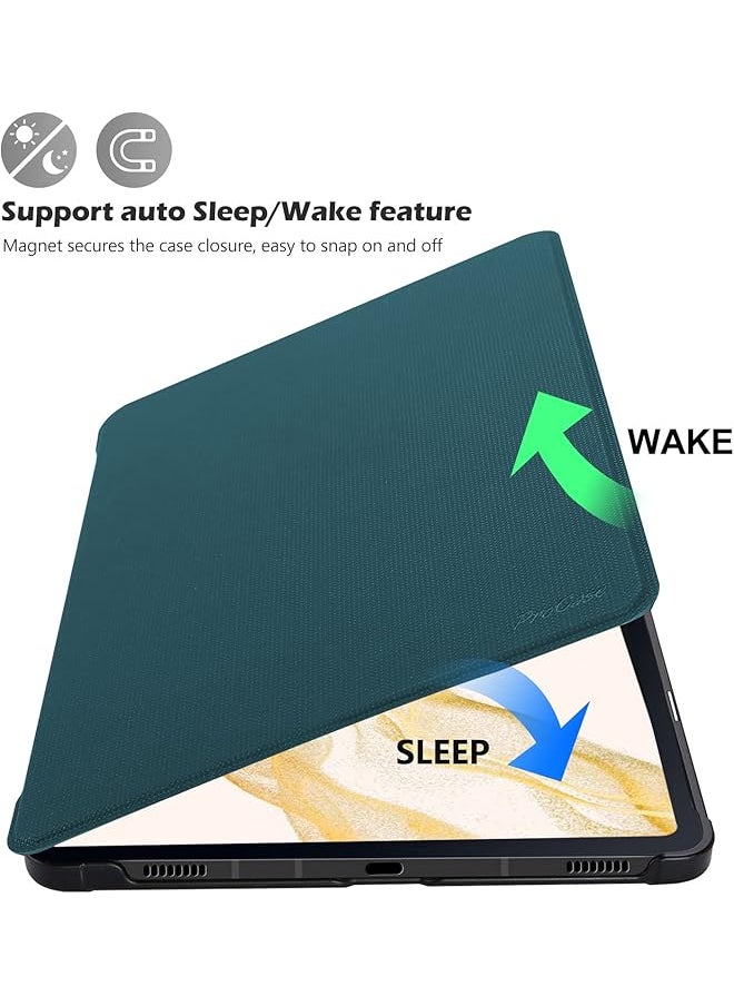 Procases - Case For Galaxy Tab S7 Fe 5G 2021 S8 Plus 2022 S7 Plus 2020 12.4 Inch With S Pen Holder Smart Cover For 12.4 Inch Samsung Galaxy Tablet Sm-X800 X806 T730 T736 T970 T975 T976 T978 -Teal - Image 1