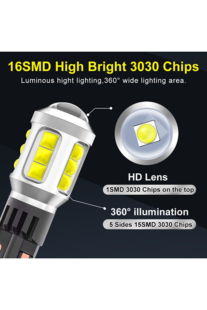 4000LM T15 LED مصباح W16W LED Canbus بدون خطأ 3030 الشرائح 912 921 لمبة سيارة خلفية ضوء عكسي ما يتقدم... - Image 2