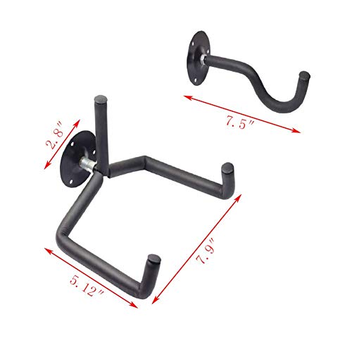 Jashem Guitar Wall Mount Acoustic Electric Classical Guitar, Ukulele, Banjo and Mandolin Wall Hanger Slat Wall Horizontal Guitar Holder Bass Stand Rack Hook (1 Pack) - Image 2