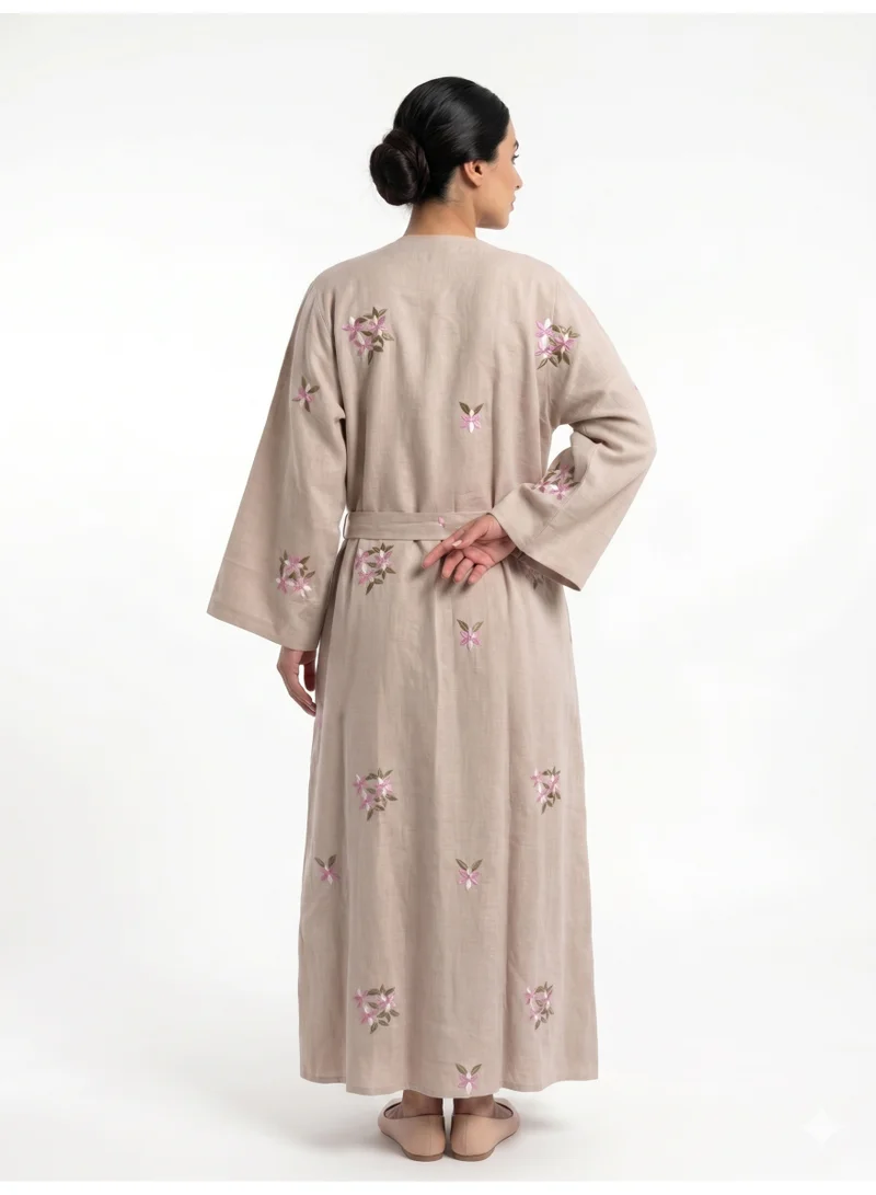 Reem Abayas Women's Embroidered Double Layer Abaya