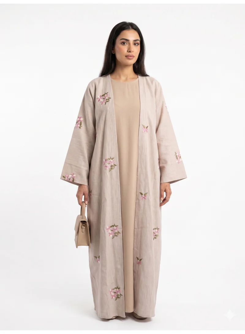 Reem Abayas Women's Embroidered Double Layer Abaya