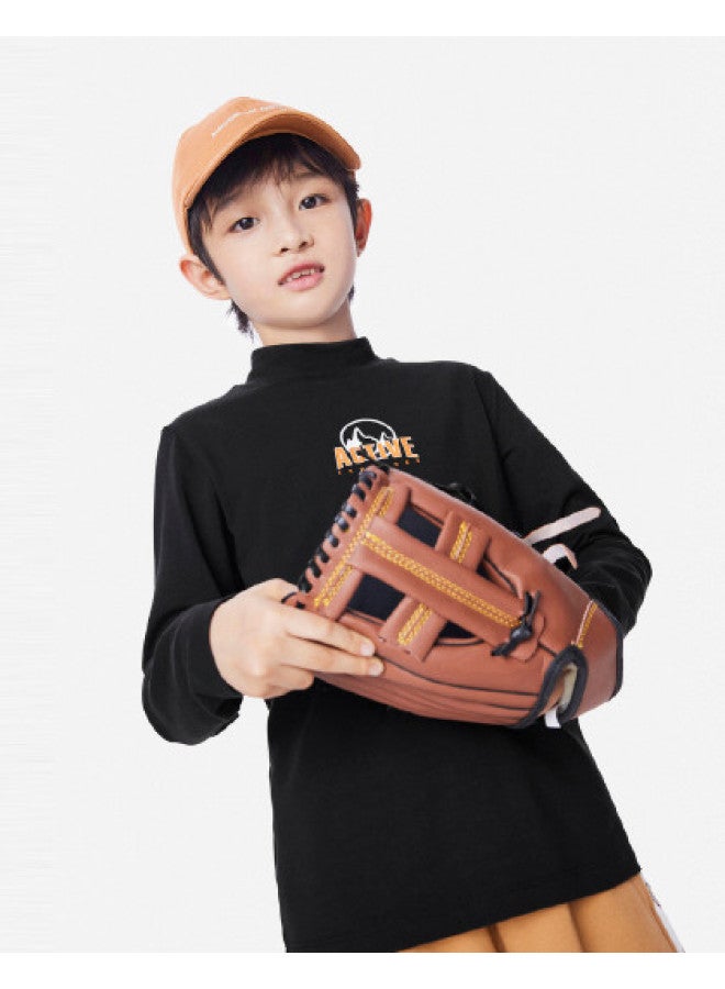 Annil Boys' Semi-turtleneck Long Sleeve T-shirt - 2025 Autumn Collection Versatile Base Layer Soft Casual Wear Top For Outerwear - Image 1