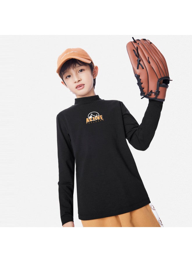 Annil Boys' Semi-turtleneck Long Sleeve T-shirt - 2025 Autumn Collection Versatile Base Layer Soft Casual Wear Top For Outerwear - Image 3