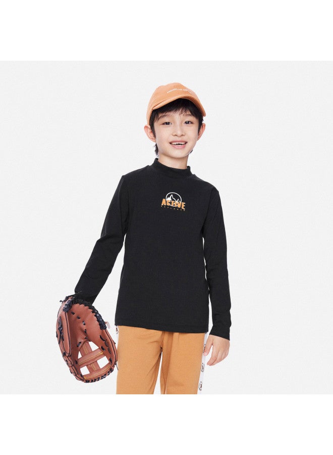 Annil Boys' Semi-turtleneck Long Sleeve T-shirt - 2025 Autumn Collection Versatile Base Layer Soft Casual Wear Top For Outerwear - Image 4