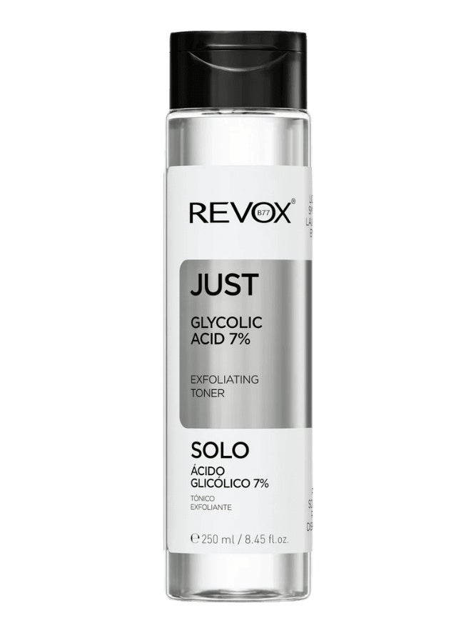 REVOX JUST Glycolic Acid 7% Exfoliating Toner - 250ml - Image 1