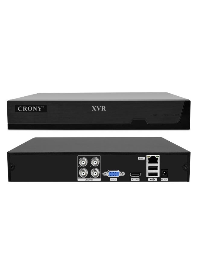 كروني مجموعة كاميرات مراقبة NVS004-Wifi-5MP XVR رباعية القنوات بدقة 5 ميجابكسل، مزودة بكاميرات IP66 خارجية وداخلية بدقة 1080 بكسل، رؤية ليلية كاملة الألوان، كشف الحركة، صوت ثنائي الاتجاه، عرض التطبيقات عن بُعد، مخرج HDMI/VGA، تسجيل H.265+، دعم قرص ثابت سعة 16 تيرابايت، تشغيل متزامن رباعي القنوات، تحكم Ptz، نظام كاميرات مراقبة مقاوم للماء للمنازل والشركات.  - Image 2