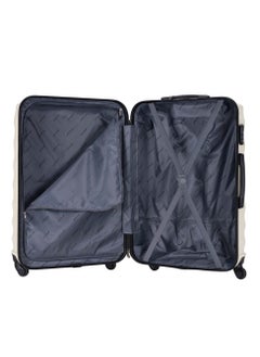 VIPTOUR ABS Hardside 3-Piece Trolley Luggage Set, Spinner Wheels with Number Lock 20/24/28 Inches - Off White  - Image 5
