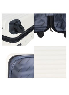 VIPTOUR ABS Hardside 3-Piece Trolley Luggage Set, Spinner Wheels with Number Lock 20/24/28 Inches - Off White  - Image 4