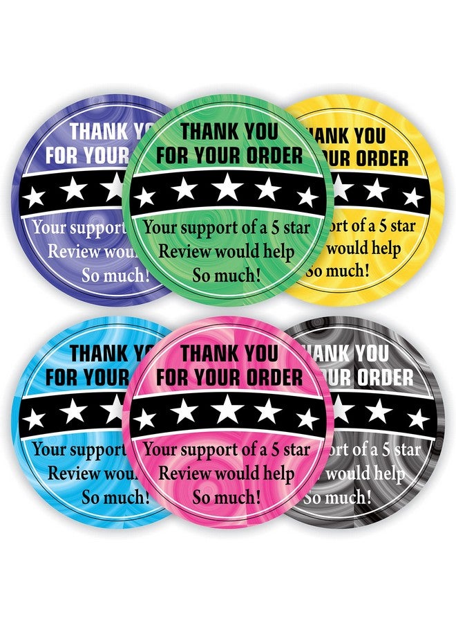 PARTH IMPEX 5 Star Review Delivery Driver Stickers - (Pack Of 300) 2" Large Round Thank You For Your Order Labels Doordash Food Tamper Evident Seals Small Business Supplies - Image 1