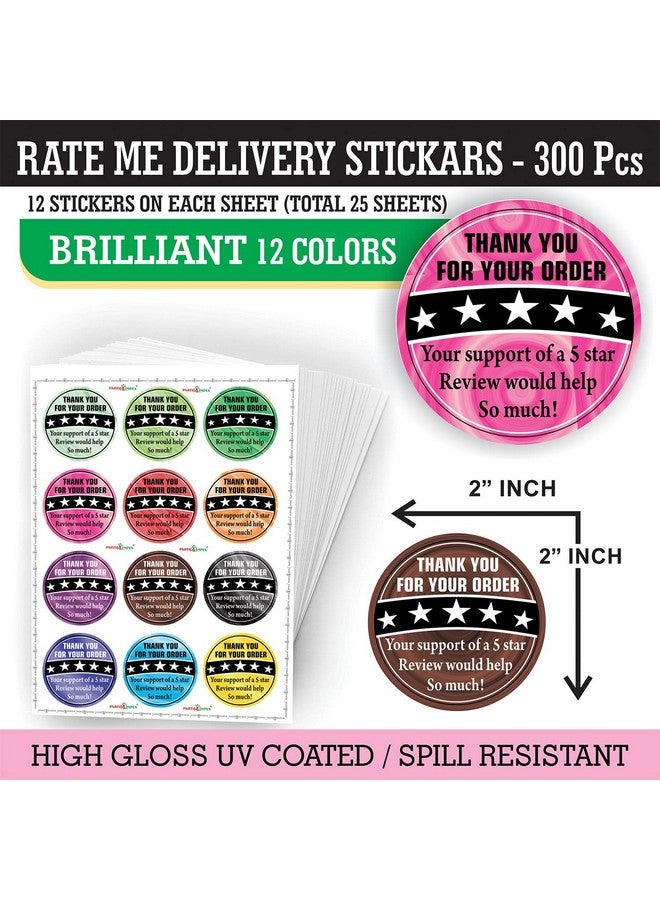 PARTH IMPEX 5 Star Review Delivery Driver Stickers - (Pack Of 300) 2" Large Round Thank You For Your Order Labels Doordash Food Tamper Evident Seals Small Business Supplies - Image 2
