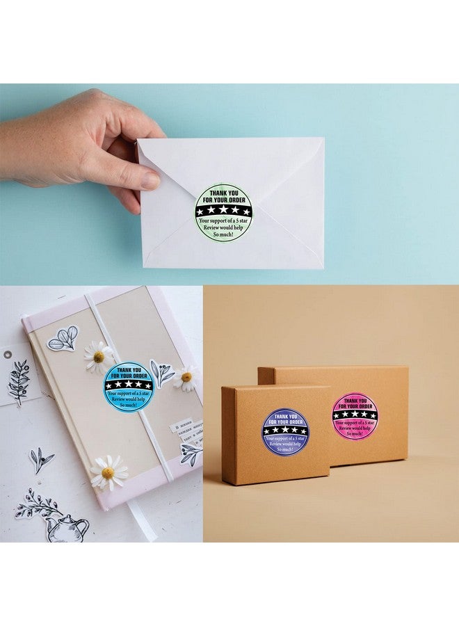 PARTH IMPEX 5 Star Review Delivery Driver Stickers - (Pack Of 300) 2" Large Round Thank You For Your Order Labels Doordash Food Tamper Evident Seals Small Business Supplies - Image 5