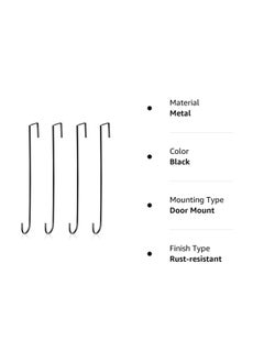 Hotop 15 Inch Wreath Hanger Hooks Over Door Metal Hooks Practical Clothes Towel Hanger Hooks for Front Door Decorations  Black 4 Pieces  - Image 5
