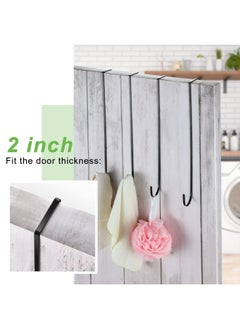 Hotop 15 Inch Wreath Hanger Hooks Over Door Metal Hooks Practical Clothes Towel Hanger Hooks for Front Door Decorations  Black 4 Pieces  - Image 3