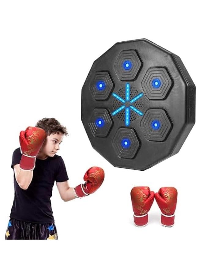 HOOKOR Boxing Machine Wall Mounted, Smart Music Boxing Equipment Punching Pads With LED Light, Electronic Boxing Target With Bluetooth Music  - Image 1