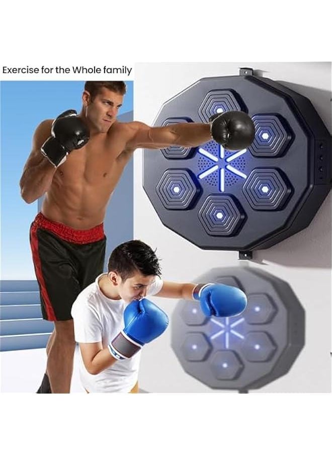 Boxing Machine Wall Mounted, Smart Music Boxing Equipment Punching Pads With LED Light, Electronic Boxing Target With Bluetooth Music