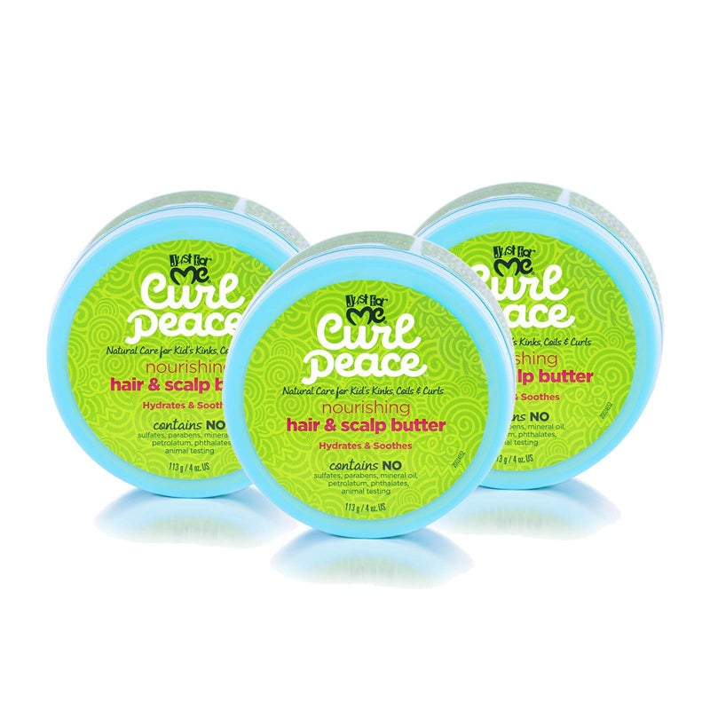Just For Me Curl Peace Nourishing Hair & Scalp Butter (3 Pack) - Hydrates & Soothes, Contains Grapeseed Oil, Shea Butter, Castor Oil, Prevents Breakage, Increases Softness, No Animal Testing, 4 oz - Image 1