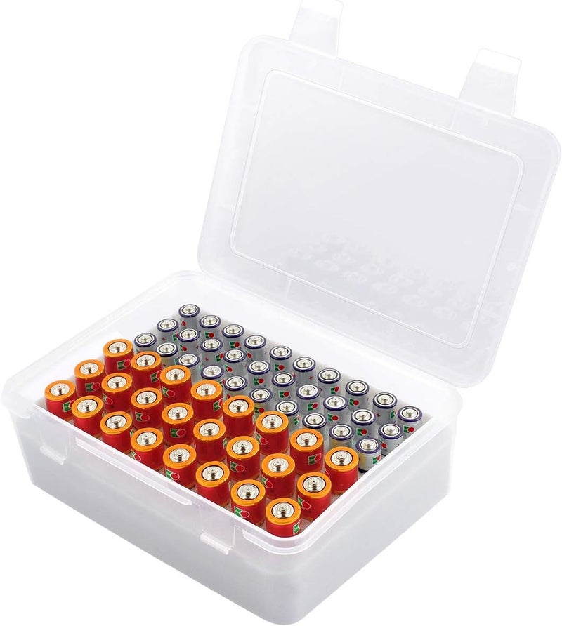 ALCYON Battery Organizer Storage Box, Garage Case Holder for 24* AA, 30* AAA Batteries (Bag Not Include Batteries Pack) - Image 1