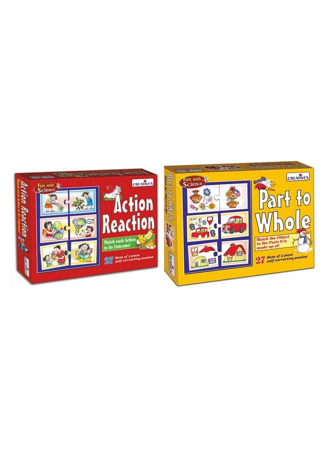 Creative's Creative's Action & Reaction & Part to Whole Special Education Combo Pack Sets of 2 Box | Match-up Cards | Educational Game | Gift Pack | Learning with Fun for Kids 4 & Up  - Image 1