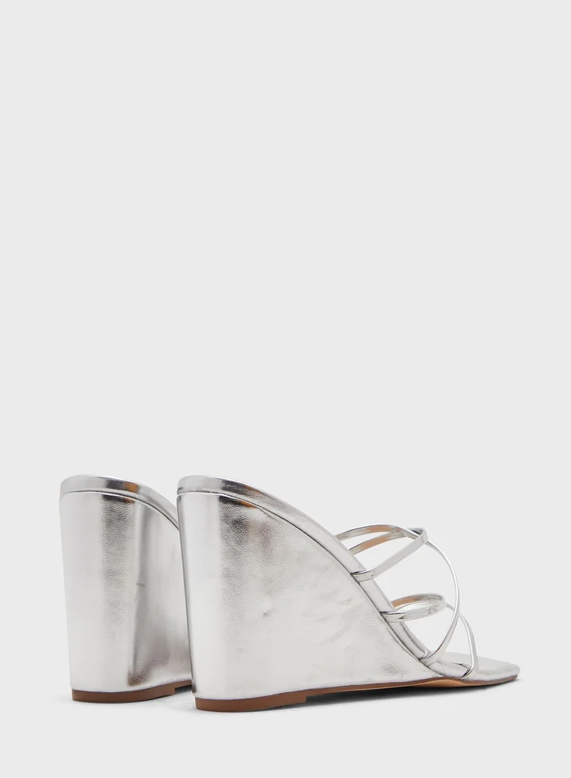 TOPSHOP Rocco Strappy Heeled Wedge Sandals
