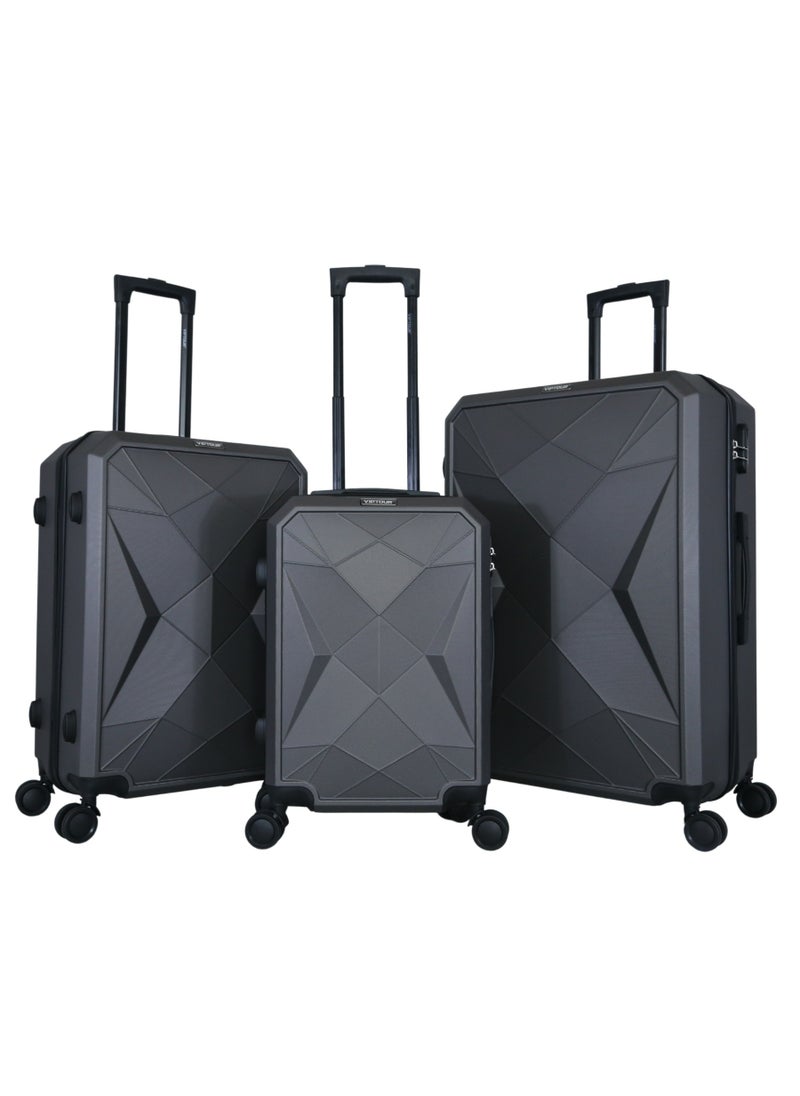 VIPTOUR - 3PCS Hardside Trolley Luggage Set with Expandable Zipper, Multi Directional Wheels,  Combination Number Lock - Image 1