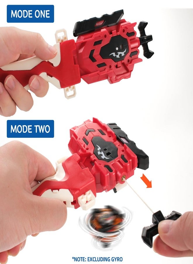 AIBREAY 2 Pack String Launchers and Grips, Battling Burst Launcher, Left/Right Spin, Only Compatible with Burst, Two Launch Modes Gyros(Black+Red) - Image 4