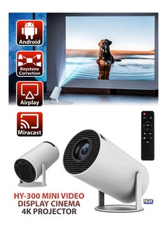 TIGER 120ANSI Lumens HD Smart Projector – Android 11, Portable Mini Cinema, 130 Inches Screen Display, 4K Home Movie Theater, Gaming, Video Presentations, 180° Rotating Screen, Mobile Phone Projection  - Image 1