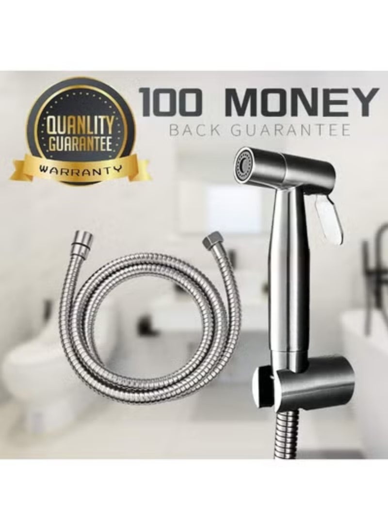 NOVA TECH 304 Stainless Steel Handheld Bidet Toilet Sprayer Set – Bathroom Hygiene & Diaper Cleaning Kit - Image 2